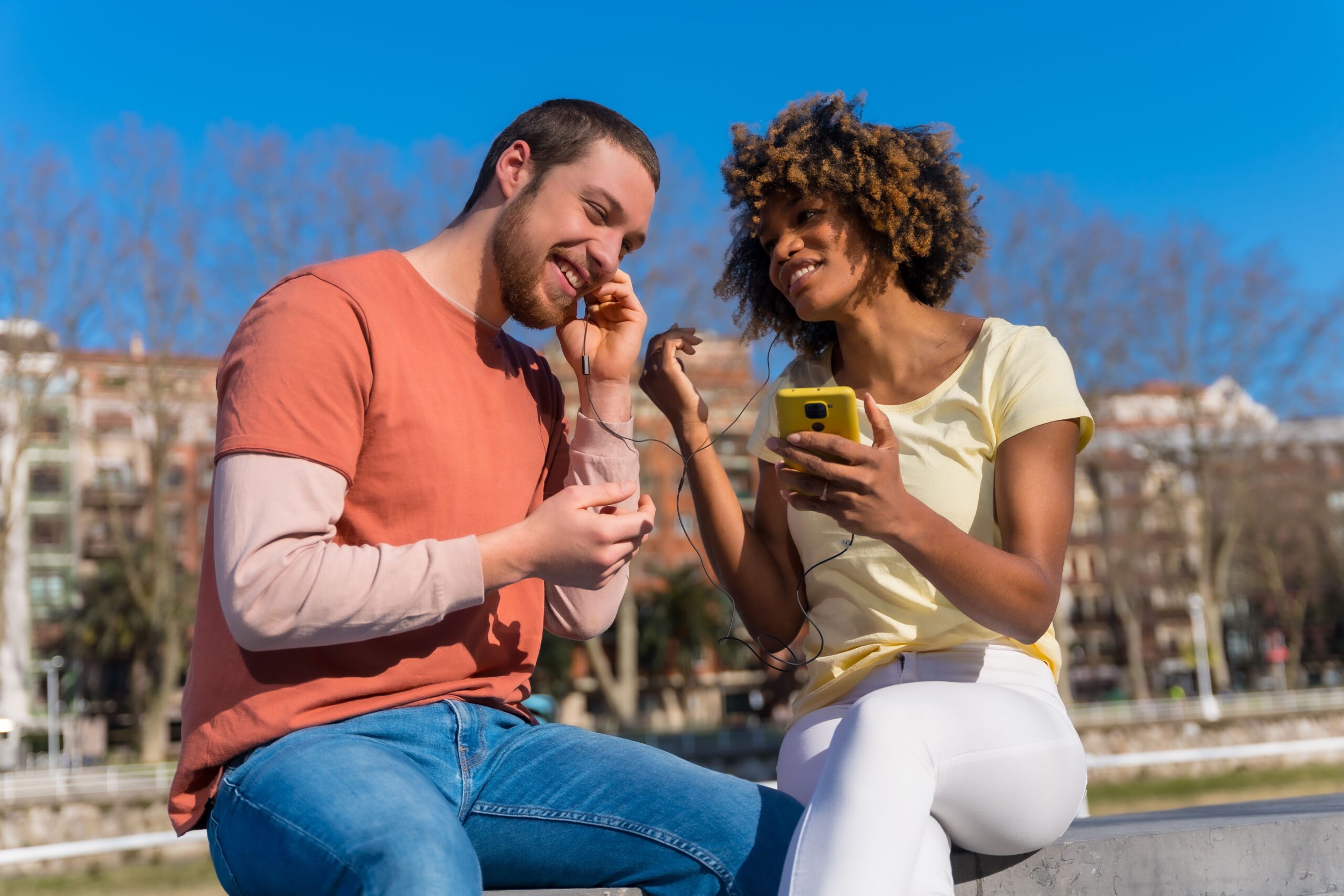 Mastering Online Boundaries and Respect - Healthier Digital Interactions - Cheerful Couple texting
