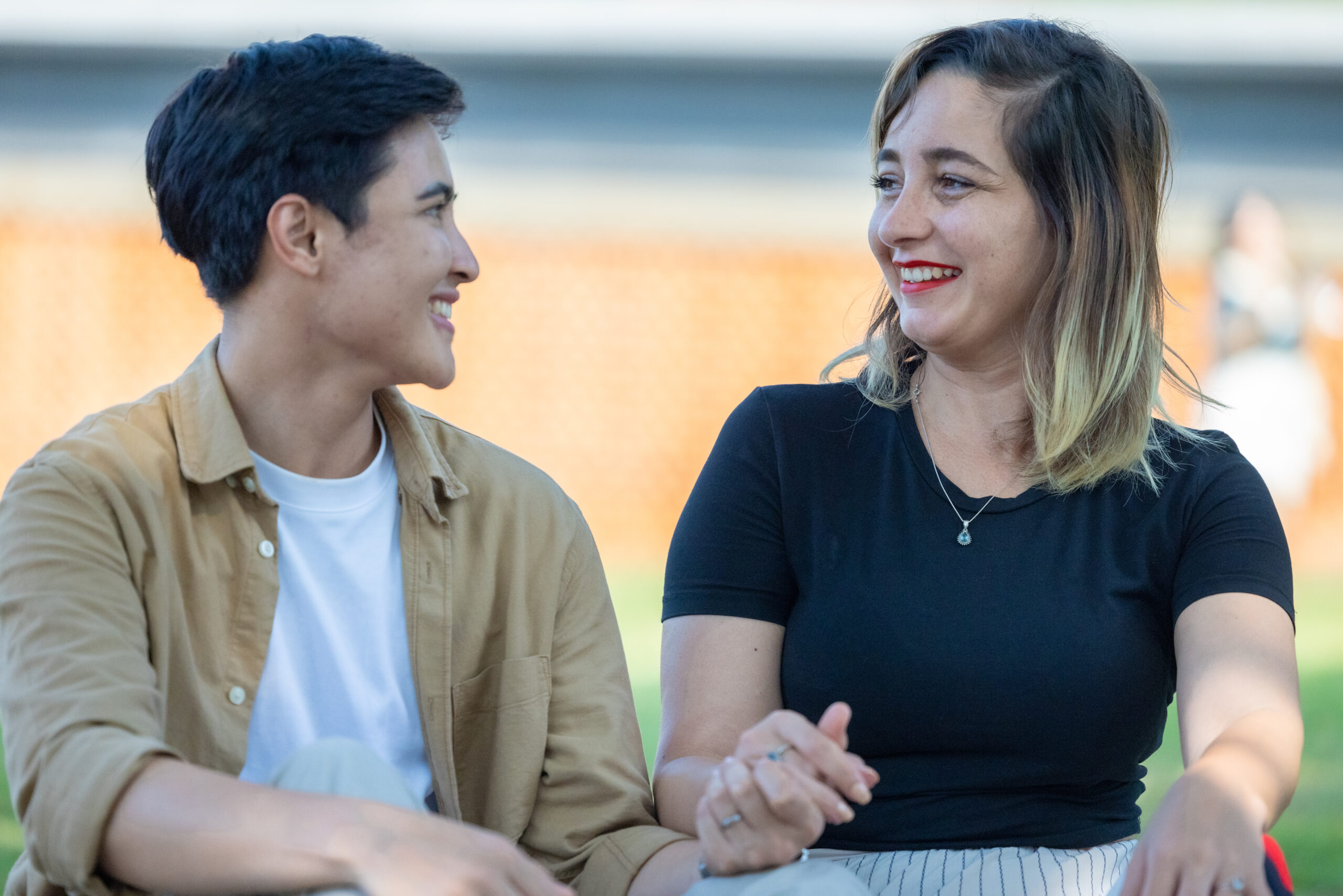 Meet Jewish singles UK - couple with candy floss - Couple sharing a moment.